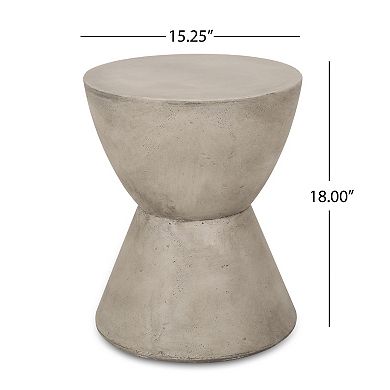 Outdoor Lightweight Concrete Side Table, No Assembly Required