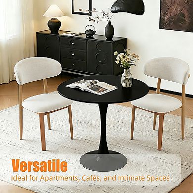 Round Tulip Dining Table with Matte Iron Base