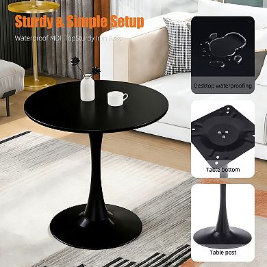 Round Tulip Dining Table with Matte Iron Base