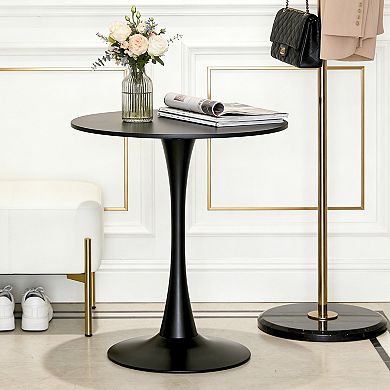 Round Tulip Dining Table with Matte Iron Base