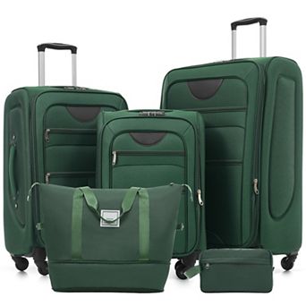Softside Expandable 5 pc Luggage Set, 22"/26"/30" with Duffel Bag