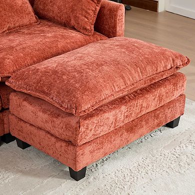 Sectional Couch Cloud Sofa Ottoman for Living Room, Bedroom, Apartment