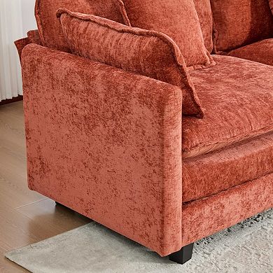 Sectional Couch Cloud Sofa Ottoman for Living Room, Bedroom, Apartment