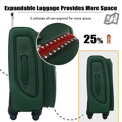 Softside Expandable 3-Piece Luggage Set - 22"/26"/30"