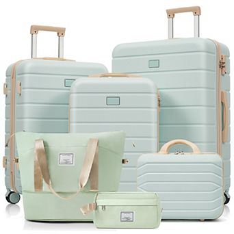 6 pc 14" 20" 24" 28" Hardside Luggage Set