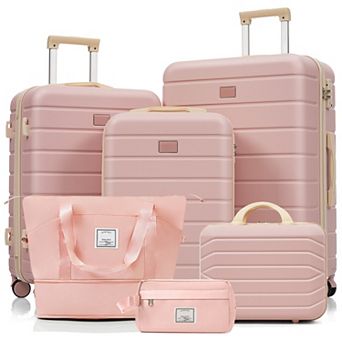 6 pc 14" 20" 24" 28" Hardside Luggage Set