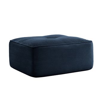 Plush Corduroy Modular Sectional Sofa with Ottoman, No Assembly Required