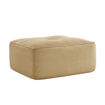 Plush Corduroy Modular Sectional Sofa with Ottoman, No Assembly Required
