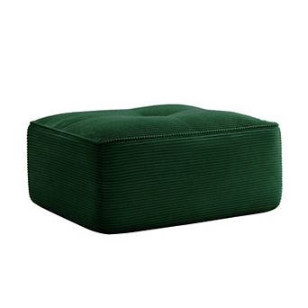 Plush Corduroy Modular Sectional Sofa with Ottoman, No Assembly Required