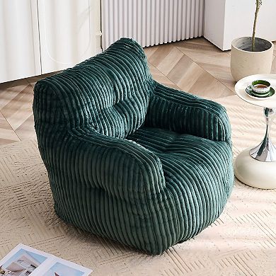 Fluffy Corduroy Bean Bag Chair, No Assembly Required