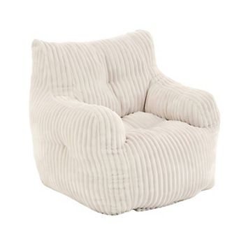 Fluffy Corduroy Bean Bag Chair, No Assembly Required
