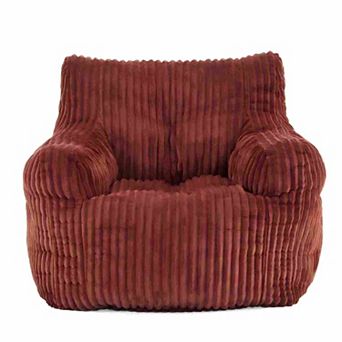 Fluffy Corduroy Bean Bag Chair, No Assembly Required