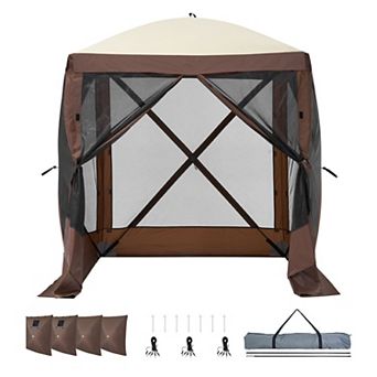 6x6 FT Pop Up Screen Tent with 4 Removable Windproof Cloths