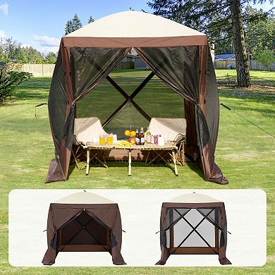 6x6 FT Pop Up Screen Tent with 4 Removable Windproof Cloths