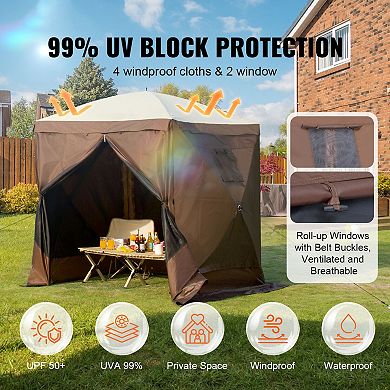 6x6 FT Pop Up Screen Tent with 4 Removable Windproof Cloths
