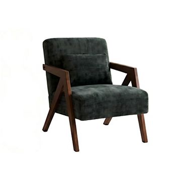 Mid-Century Modern Accent Chair with Solid Wood Frame