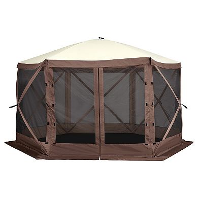 12.5x12.5 FT Pop Up Screen Tent with 6 Removable Windproof Cloths
