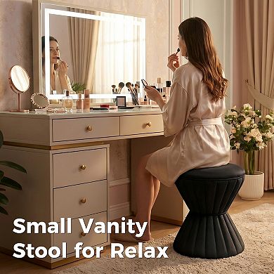 Multifunction Velvet Ottoman with Solid Wood Frame