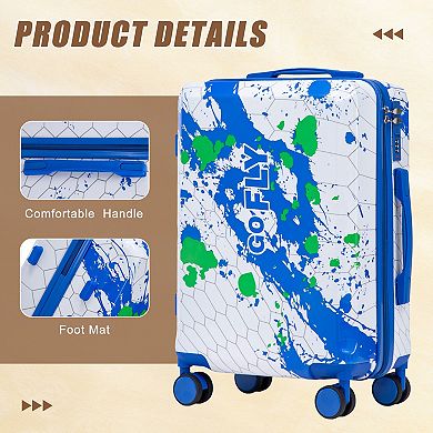 20" Carry-On Luggage, Printed Splatter Pattern