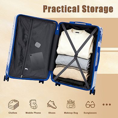 20" Carry-On Luggage, Printed Splatter Pattern