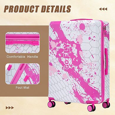 28" Carry-On Luggage, Printed Splatter Pattern