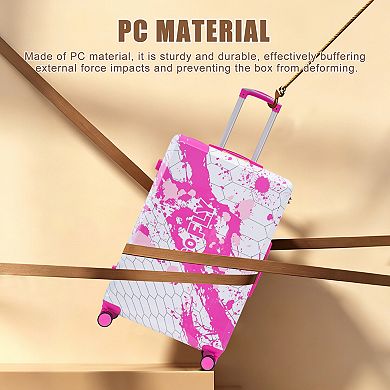 28" Carry-On Luggage, Printed Splatter Pattern