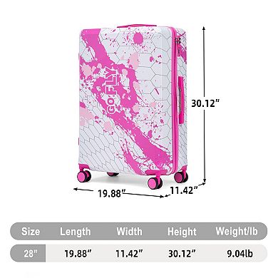 28" Carry-On Luggage, Printed Splatter Pattern