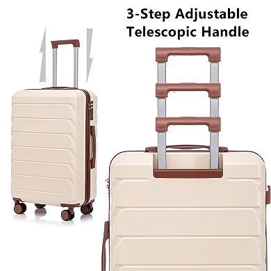3-Piece 20" 24" 28" ABS Hardshell Luggage Set for Travel