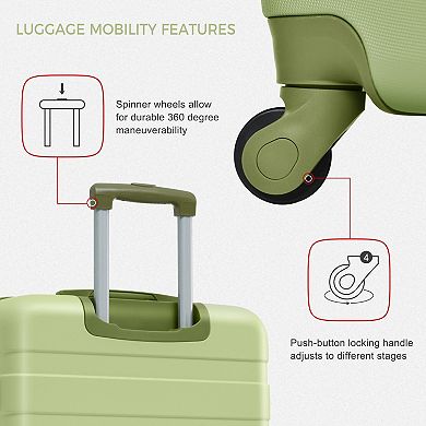 Hardshell 3-Piece Luggage Set with TSA Lock & Spinner Wheels
