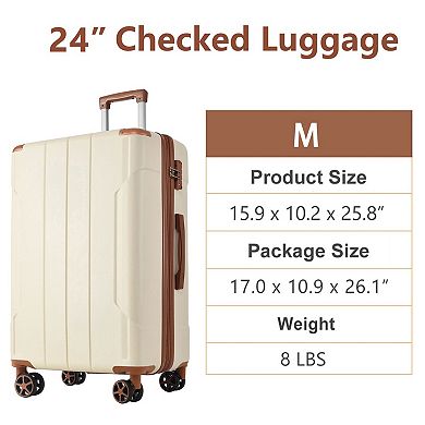 24" Expandable Hardshell Checked Luggage for Travel