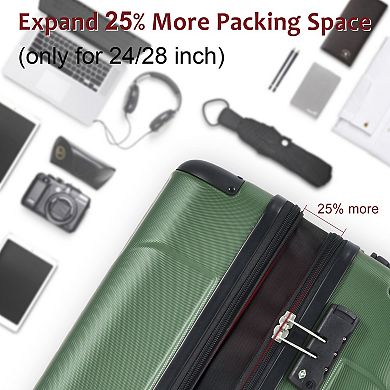 24" Expandable Hardshell Checked Luggage for Travel