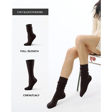 Women's Slouch Crew Cotton Blend Socks Soft Comfortable Casual Wear