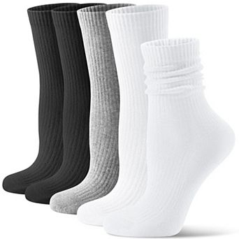 Women's Casual Cushioned Crew Socks 5 Pack Slouchy Comfort