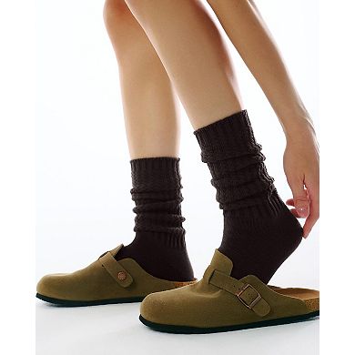 Women's Slouch Crew Socks Soft Cotton Blend Seamless Toe Casual Warm Wear