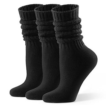 Women's Slouch Crew Socks Soft Cotton Blend Seamless Toe Casual Warm Wear