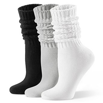 Women's Slouch Crew Socks Soft Cotton Blend Seamless Toe Casual Warm Wear