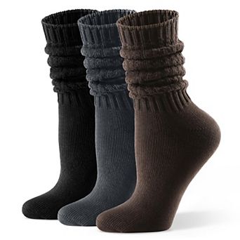 Women's Slouch Crew Socks Cotton Blend Stretchy Seamless Toe Cozy Warm