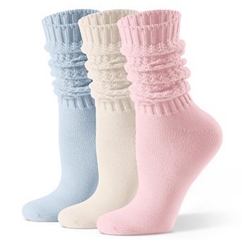 Women's Slouch Crew Socks Cotton Blend Stretchy Seamless Toe Cozy Warm