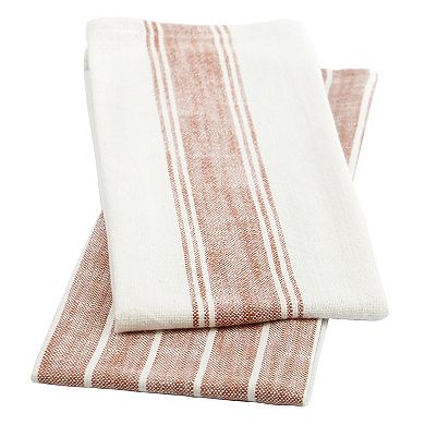 Farmhouse Slubbed Cotton Kitchen Towels Soft Absorbent with Hanging Loop Machine Washable