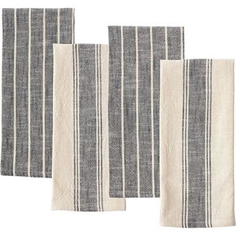 Farmhouse Slubbed Cotton Kitchen Towels Soft Absorbent with Hanging Loop Machine Washable