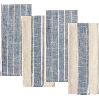 Farmhouse Slubbed Cotton Kitchen Towels Soft Absorbent with Hanging Loop Machine Washable