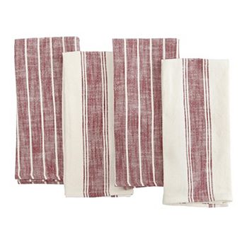 Farmhouse Slubbed Cotton Kitchen Towels Soft Absorbent with Hanging Loop Machine Washable