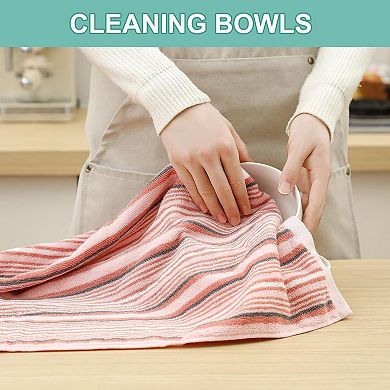 Kitchen Cotton Dish Towels Thick Highly Absorbent With Hanging Loop
