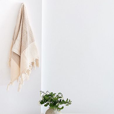 Turkish Cotton Zig Zag Striped Hand Towels Premium Heavy Duty Multi Purpose