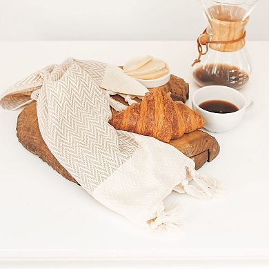 Turkish Cotton Zig Zag Striped Hand Towels Premium Heavy Duty Multi Purpose