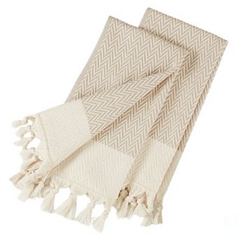 Turkish Cotton Zig Zag Striped Hand Towels Premium Heavy Duty Multi Purpose