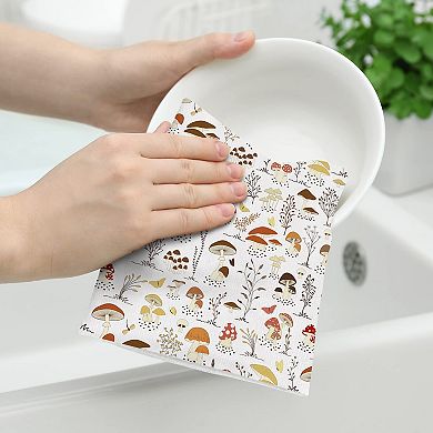 Cute Mushroom Soft Absorbent Decorative Kitchen Hand Towel Set