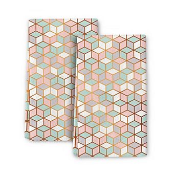 Butterfly Green Soft Absorbent Cotton Kitchen Towel Set 2 Pack Decorative Farmhouse Boho