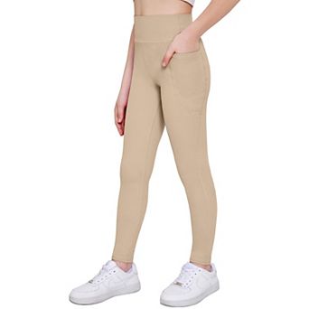Arshiner Girls Athletic Leggings High Waist Yoga Pants For Kids With Pockets Dance Running Workout