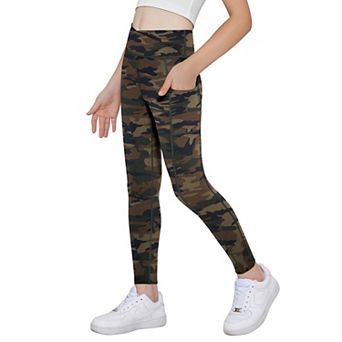 Arshiner Girls Athletic Leggings With Pockets Kids Crossover High Waisted Dance Workout Running